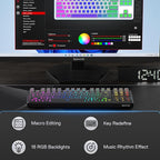 Redragon K707 PRO GB 80% Gasket RGB Gaming Keyboard, 3-Modes Wireless TKL - Image 8