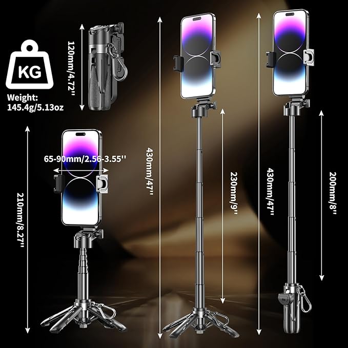 Mini Selfie Stick, Pocket Size Extendable Phone Holder - Image 6