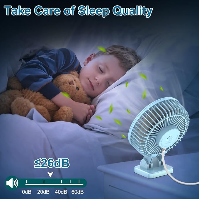 JZCreater USB Desk Fan, Portable Fan Mini, 3 Speeds Desktop Table Cooling - Image 7