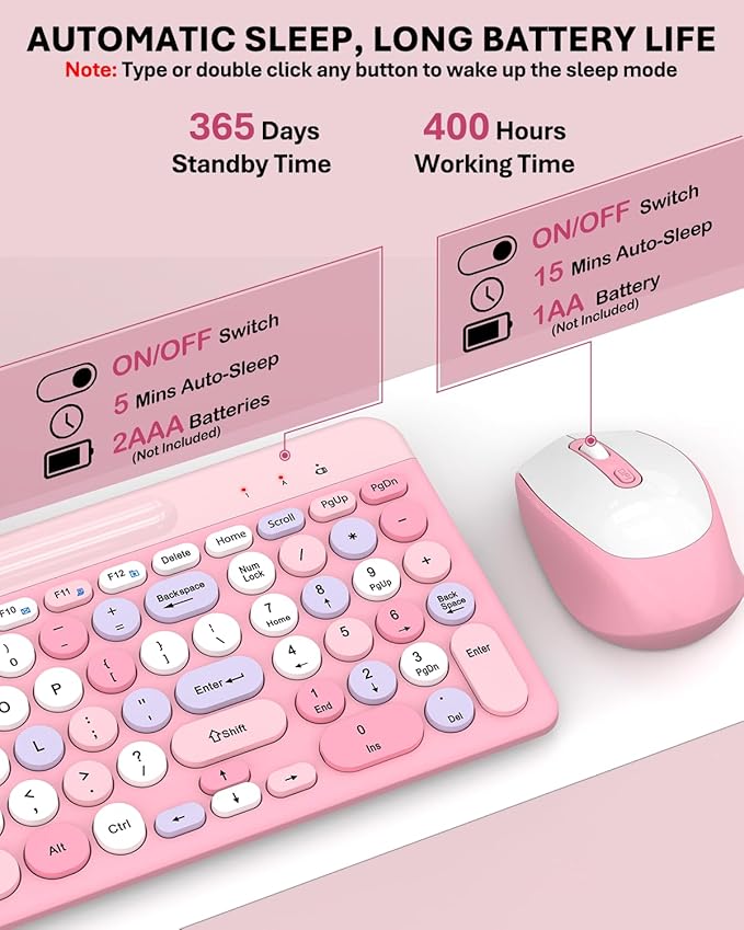 Colorful Wireless Keyboard and Mouse Combo - Image 5