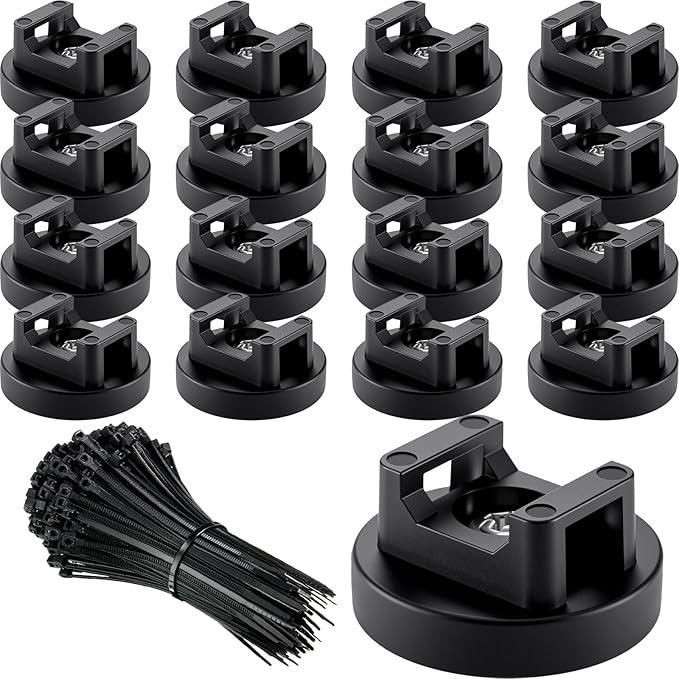 Yookeer 120 Pieces Magnetic Zip Tie Mount Multipurpose Cable Holder Magnets by Yookeer