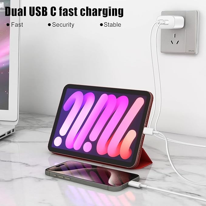 Fast iPhone 16 15 Charger, Dual Port USB C Charger Fast Charging Block - Image 6