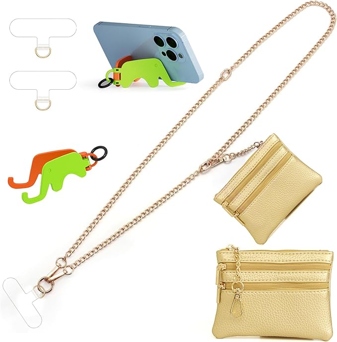 Clip and Go Strap for Phone Gold Metal Chain by Casecond