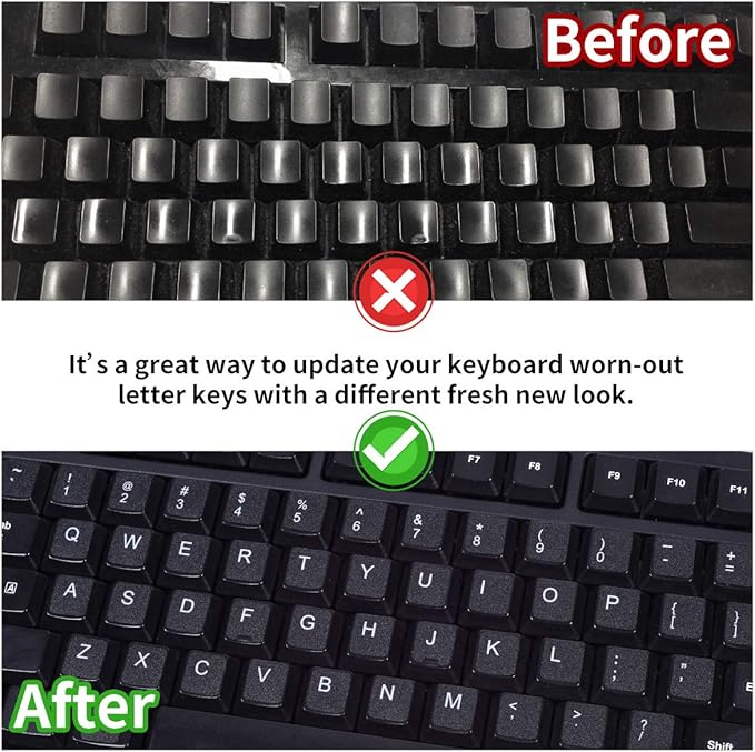 English Keyboard Stickers, 2 Pack Replacement Keyboard Letters Sticker - Image 4