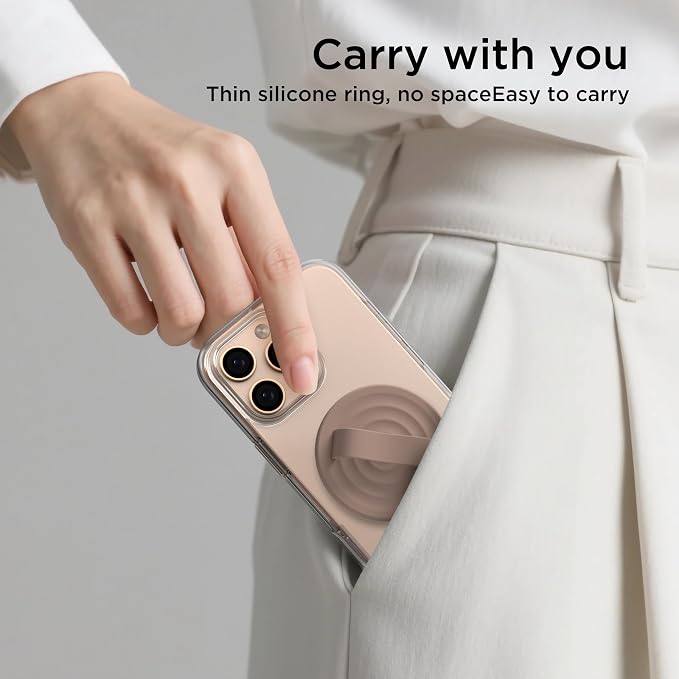 Magnetic Phone Ring Grip Holder, Silicone Finger Loop Grip, Compatible - Image 9
