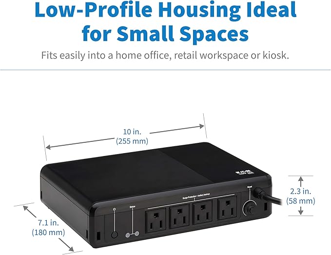 Tripp Lite 600VA UPS Desktop Battery Backup and Surge Protector, 4 Outlets - Image 4