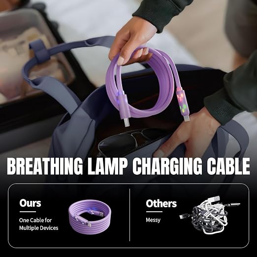 USB C Cable, 240W 4 in 1 Charging Cable 4FT, Charging Cable Fast Charging & - Image 5