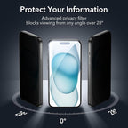ESR 3+1 Pack for iPhone 15 Plus Privacy Screen Protector Set, Anti-spy - Image 2
