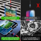 Magnetic Charging Cable 540° Rotation 3A Fast Charging Data Sync 3 in 1 - Image 6