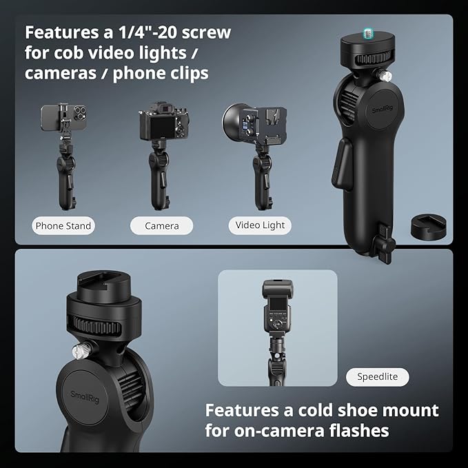 SmallRig Quick Adjustment Light Stand Adapter, One-Button 180° Pitch Adjustment - Image 3