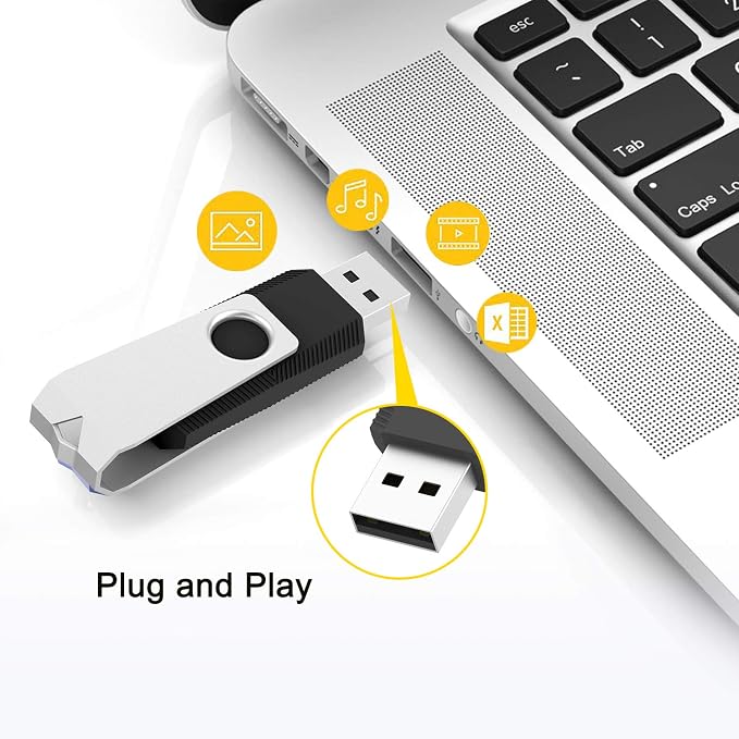 20Pack 1GB USB Flash Drive 2.0 Stick, TOPESEL Bulk Thumb Drive Swivel 1GB Pen - Image 6