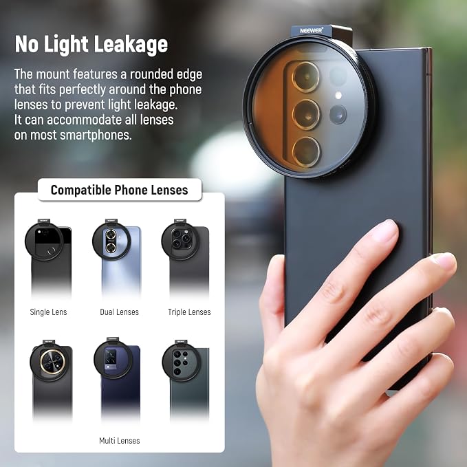 NEEWER Clip On 67mm Phone ND Filter Kit, Upgraded Lens Clip Cold Shoe - Image 2