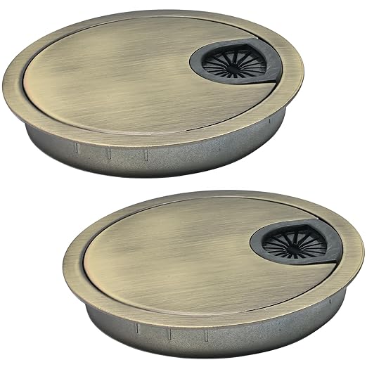 2 Pcs Desk Grommet 2-3/8" / 60 mm, Desk Cord Hole Cover, Cable Grommet Metal by EASYEAH