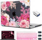 CISSOOK Gorgeous Floral Case for MacBook Pro 14 Inch 2024 2023 2021 Release M4 by CISSOOK