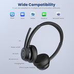 Wireless Headset with Mic for Work, Wireless On Ear Headphones with USB Dongle - Image 6