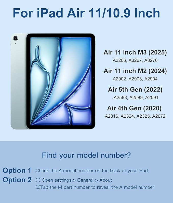 Compatible with iPad Air 11 Inch & Air 5th/ Air 4th Generation Case with - Image 2
