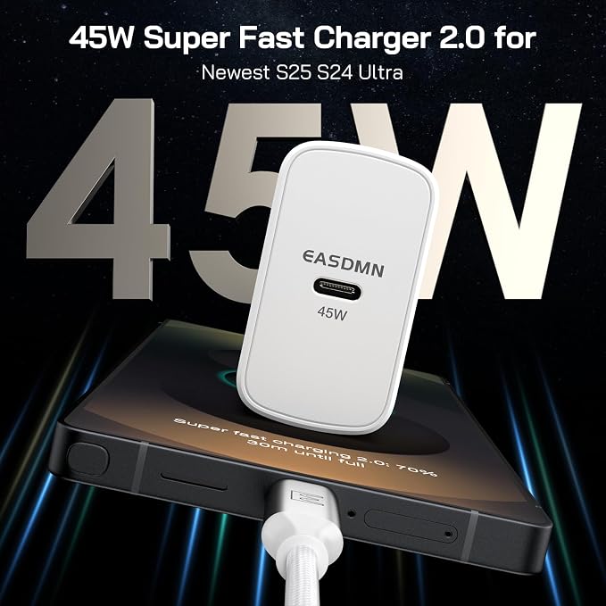 45W Super Fast Charger Type C, 45 Watt USB-C Charger PD/PPS Wall Charging Block - Image 2