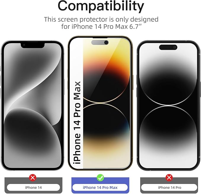 NEW'C 3 Pack Privacy for iPhone 14 Pro Max Screen Protector, Enhanced 28-Degree - Image 2