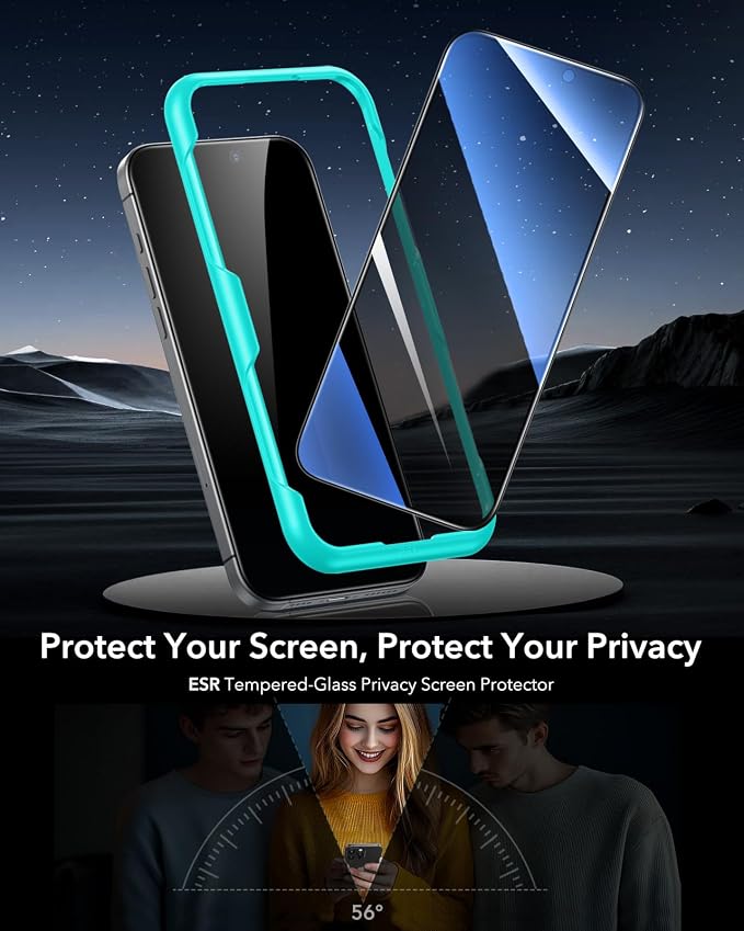 ESR 3 Pack for iPhone 16 Plus/iPhone 15 Plus Privacy Screen Protector, Anti-spy - Image 2