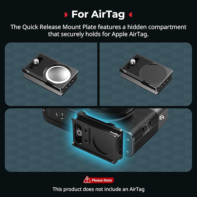 SMALLRIG Mount Plate for AirTag, Quick Release Camera Mount Baseplate for - Image 2