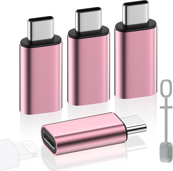 MoKo 4 Pack Lightning Female to USB C Male Adapter, USB-C Lightning Adapter by MoKo