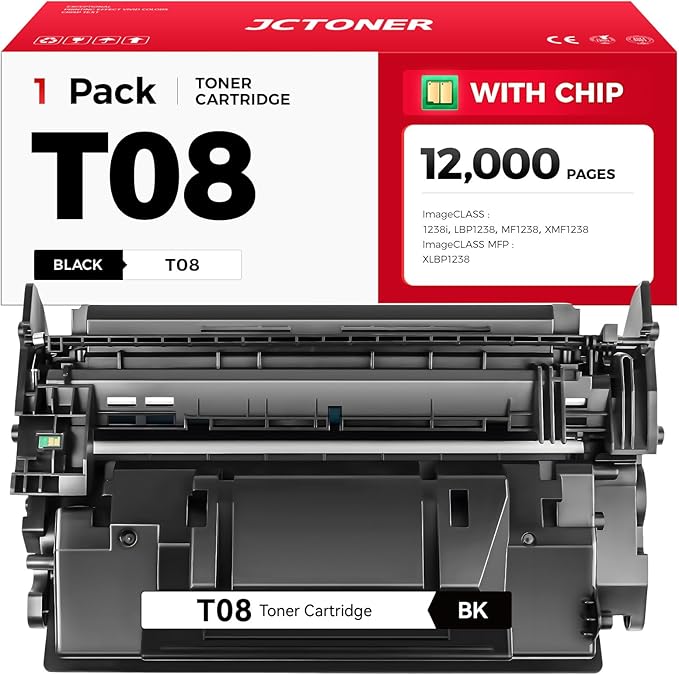 T08 T08L Black High Capacity Toner Cartridge 1-Pack by JCTONER