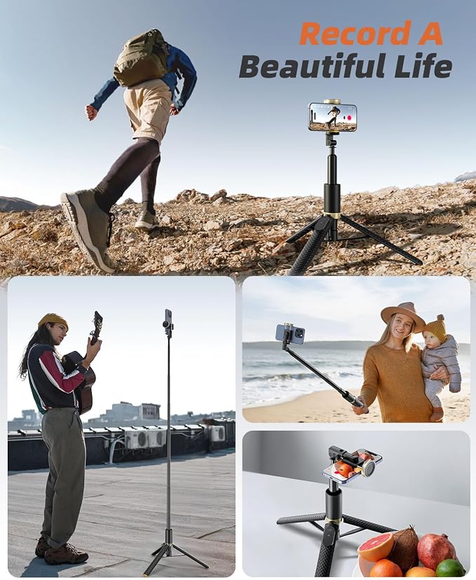 62" Phone Tripod & Selfie Stick, Tripod - Image 7
