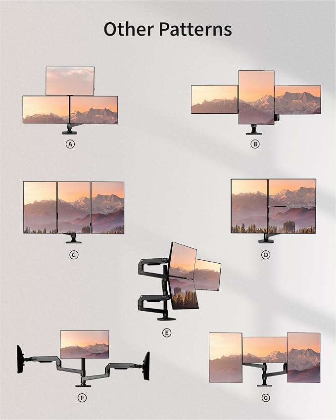 Triple Monitor Mount, Holds Screens up to 40 Inches and 25 lbs, Fully - Image 4