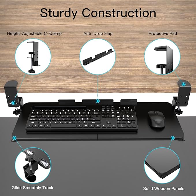 Ergonomic Keyboard Tray Under Desk Pull Out - Image 2