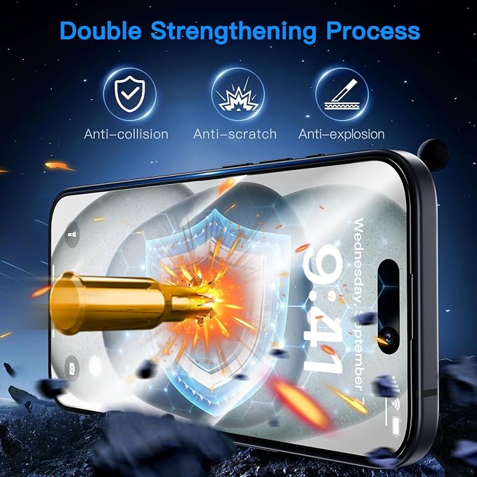 Uyiton Anti-Blue Light for iPhone 15 Plus Screen Protector - Image 5