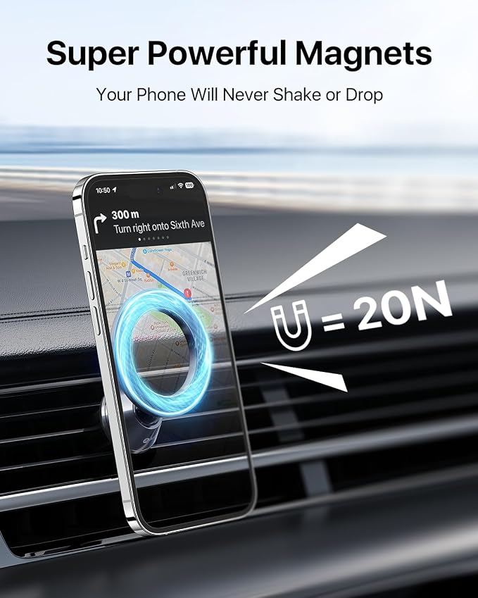 andobil for Magsafe Car Mount All Metal Magnetic Car Phone Holder for Samsung - Image 2