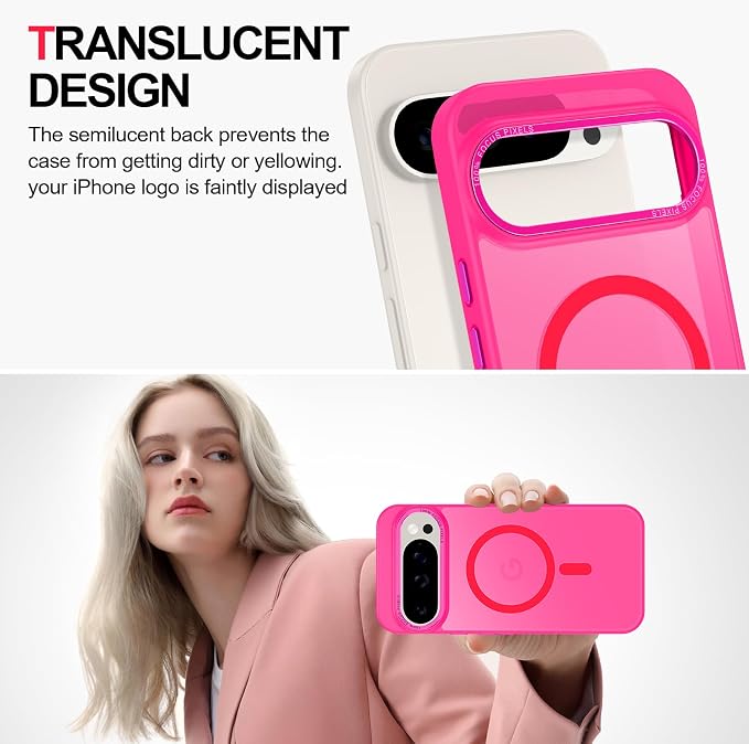 Magnetic for Google Pixel 9 Pro XL Case, Shockproof Slim Translucent Matte - Image 3