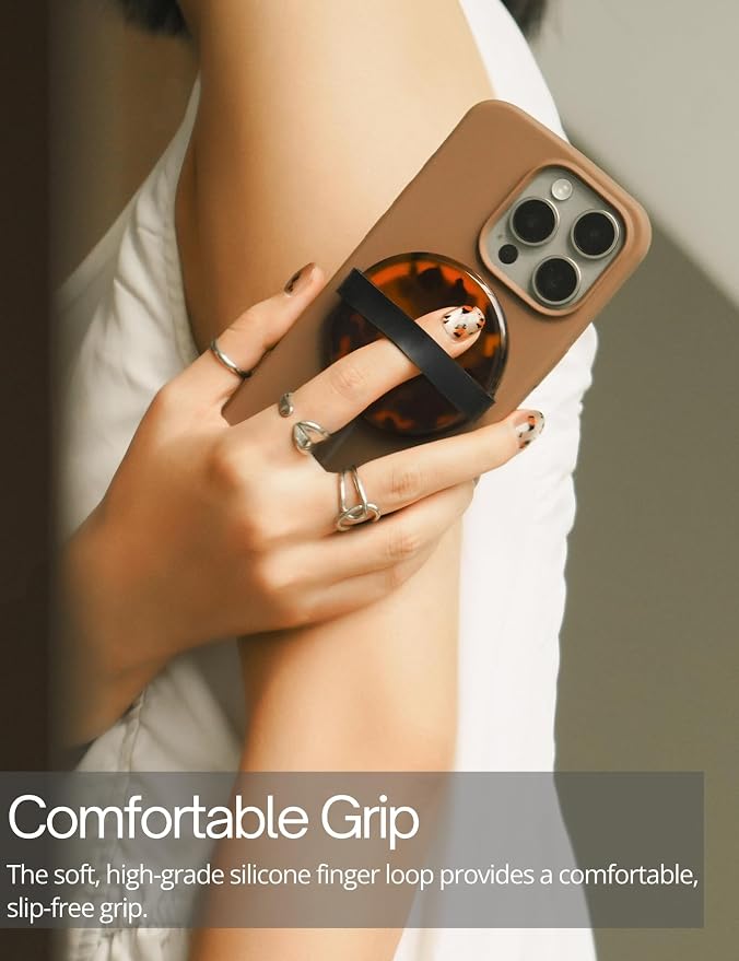 Heesch Magnetic Ring for Phone Case Loopy Brown Phone Grip Strap Holder for - Image 3