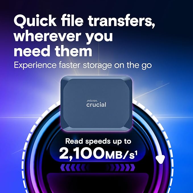 Crucial X10 4TB Portable SSD, USB 3.2 USB-C, External Solid State Drive - Image 3