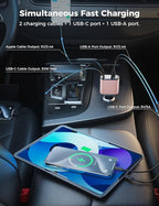 【Upgraded】 SUPERONE Retractable Car Charger 4 in 1, Fast Car Phone Charger - Image 3