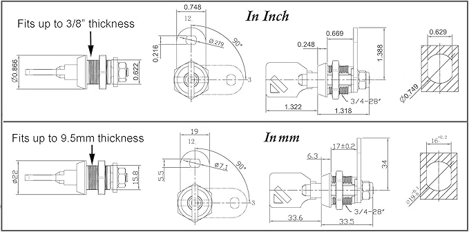 Admiral Locks Tubular Cam Lock, Keyed Alike Removable Key RV Compartment - Image 2