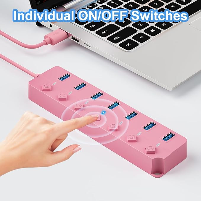ONFINIO USB Hub 3.0, 7-Port USB Hub Splitter - Image 4