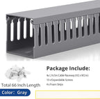 ZhiYo 66in Professional Server Rack Cable Management Raceway, H2in x W2in Cable - Image 4