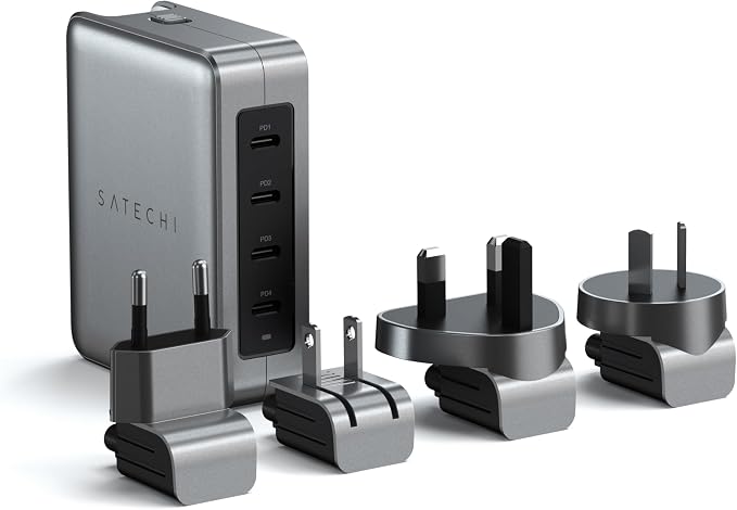 Satechi 145W GaN Travel Charger, 4-Port GaN USB C Charger, 2 USB-C PD 3.1 by Satechi