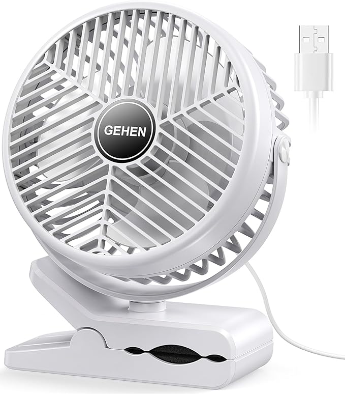 GEHEN Small Clip on Fan, 3-Speed Fan by GEHEN