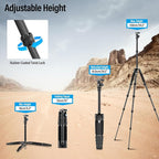 Sirui Compact Traveler 5C Tripod 54.3 inches Lightweight Carbon Fiber Travel - Image 3