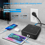 Ultra Flat Plug Surge Protector Power Strip 10 ft Cord, Long Power Strip - Image 3