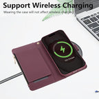 Compatible with iPhone 16 Pro Wallet Phone Case-PU Leather Magnetic Flip Cover - Image 7