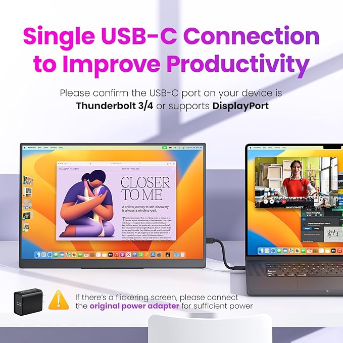 Portable Gaming Monitor 16 Inch QHD 2.5K 2560X1600 16:10 100 Hz 100% sRGB 10 - Image 3
