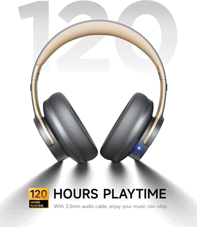 Picun B8 Bluetooth Headphones, 120H Playtime Headphones Wireless Bluetooth - Image 3