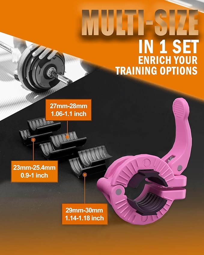 MAXRICH Barbell Clamp 1 inch Multiple Sizes & Adjustable Weight Clips - Image 2