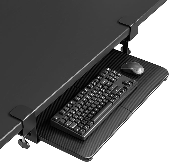 BONTEC KMT01-PJ Under Desk Keyboard Tray, Pull-Out Keyboard & Mouse Platform by BONTEC