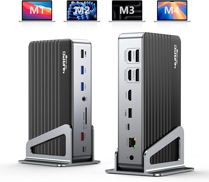 DisplayLink Docking Station Triple 4K@60Hz Monitor by 4URPCTechnologies
