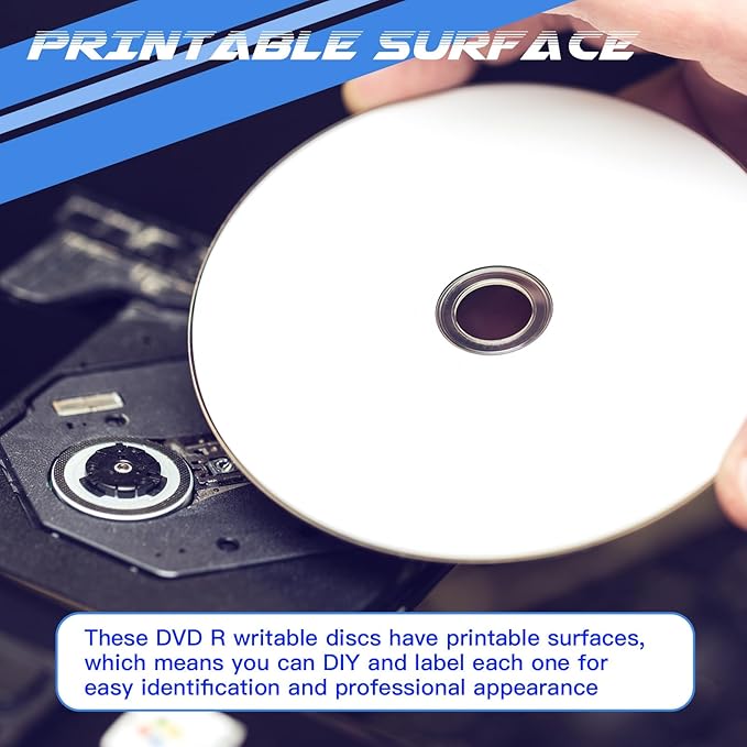 Copkim 50 Pieces 3 Inch Mini DVD-R Blank Discs 1.4 GB 1-4 X Recordable Media - Image 3