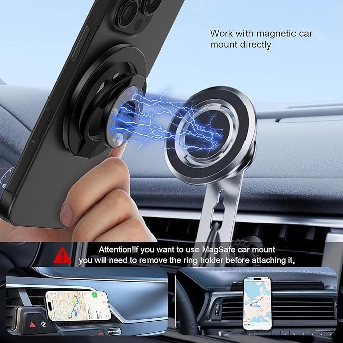 Magnetic Phone Ring Holder for MagSafe Gym Phone Grip Stand Finger Ring - Image 5